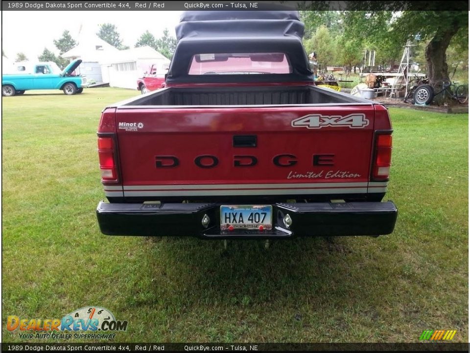 1989 Dodge Dakota Sport Convertible 4x4 Red / Red Photo #3