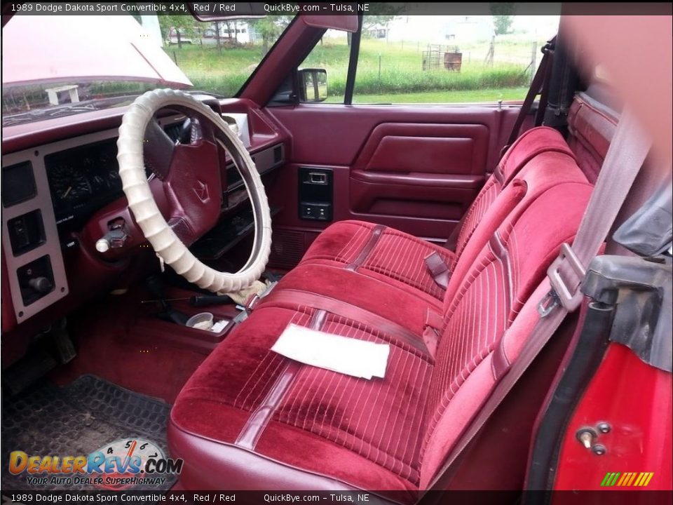 Red Interior - 1989 Dodge Dakota Sport Convertible 4x4 Photo #4