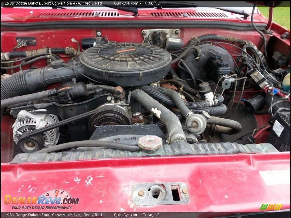 1989 Dodge Dakota Sport Convertible 4x4 3.9 Liter OHV 12-Valve Magnum V6 Engine Photo #5