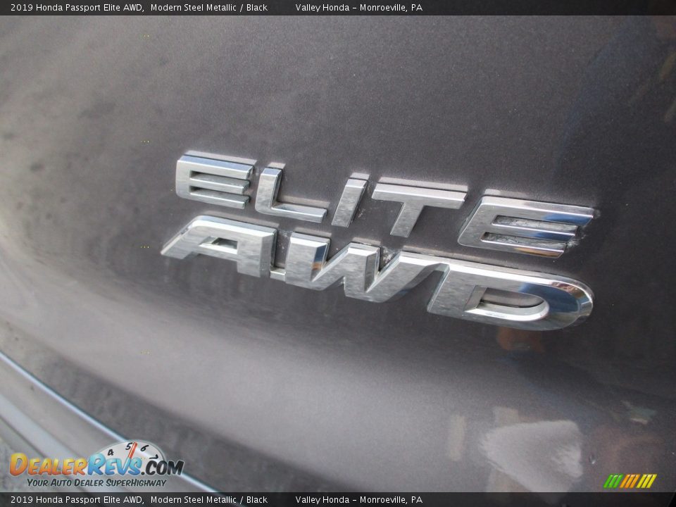 2019 Honda Passport Elite AWD Modern Steel Metallic / Black Photo #6