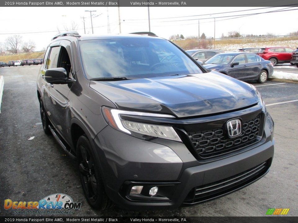 2019 Honda Passport Elite AWD Modern Steel Metallic / Black Photo #8