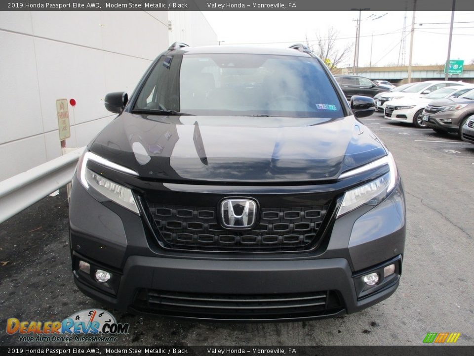 2019 Honda Passport Elite AWD Modern Steel Metallic / Black Photo #9