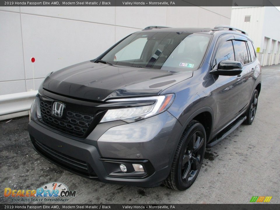 2019 Honda Passport Elite AWD Modern Steel Metallic / Black Photo #10