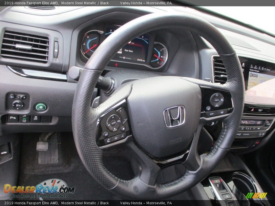 2019 Honda Passport Elite AWD Modern Steel Metallic / Black Photo #15