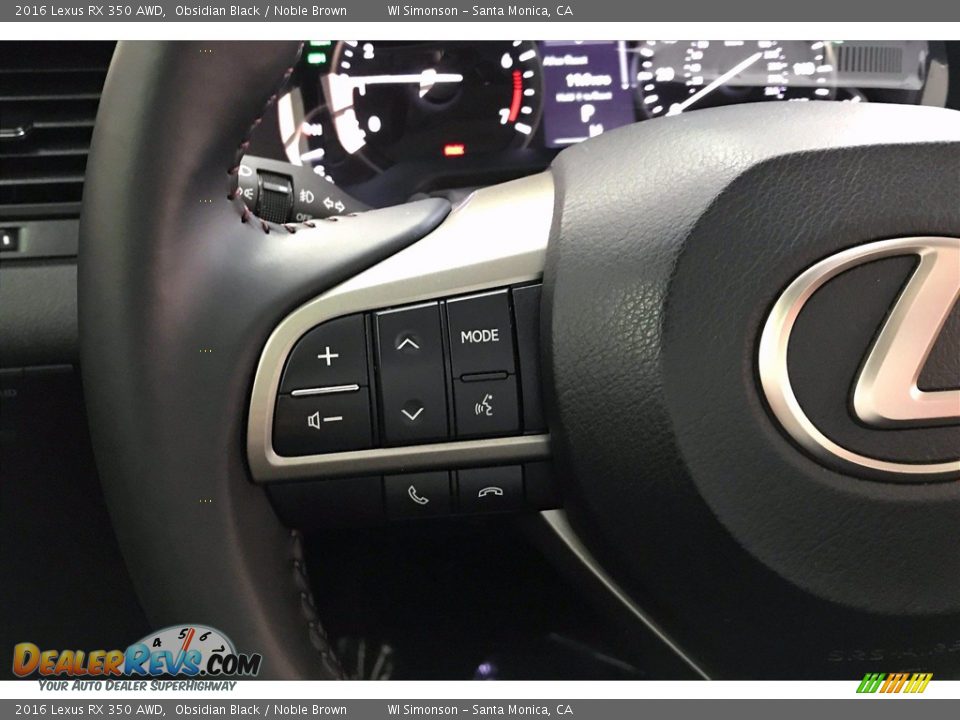 2016 Lexus RX 350 AWD Obsidian Black / Noble Brown Photo #21