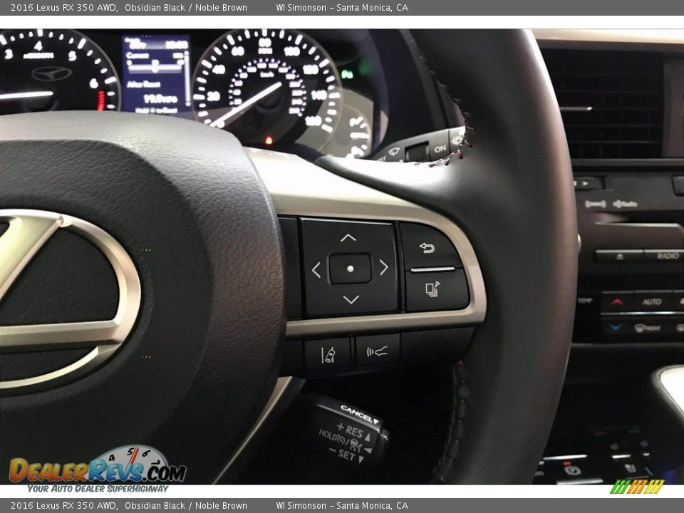 2016 Lexus RX 350 AWD Obsidian Black / Noble Brown Photo #22