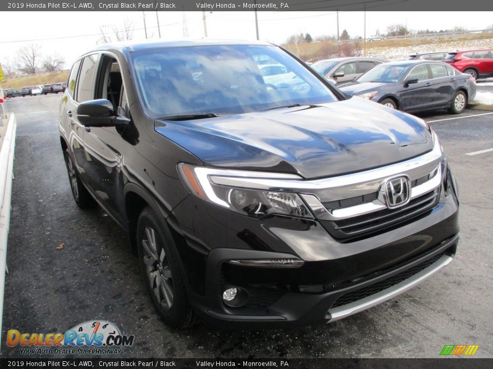 2019 Honda Pilot EX-L AWD Crystal Black Pearl / Black Photo #7