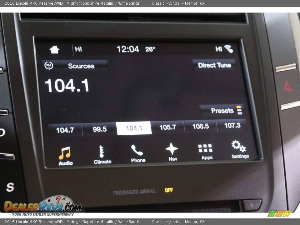 Controls of 2016 Lincoln MKC Reserve AWD Photo #10
