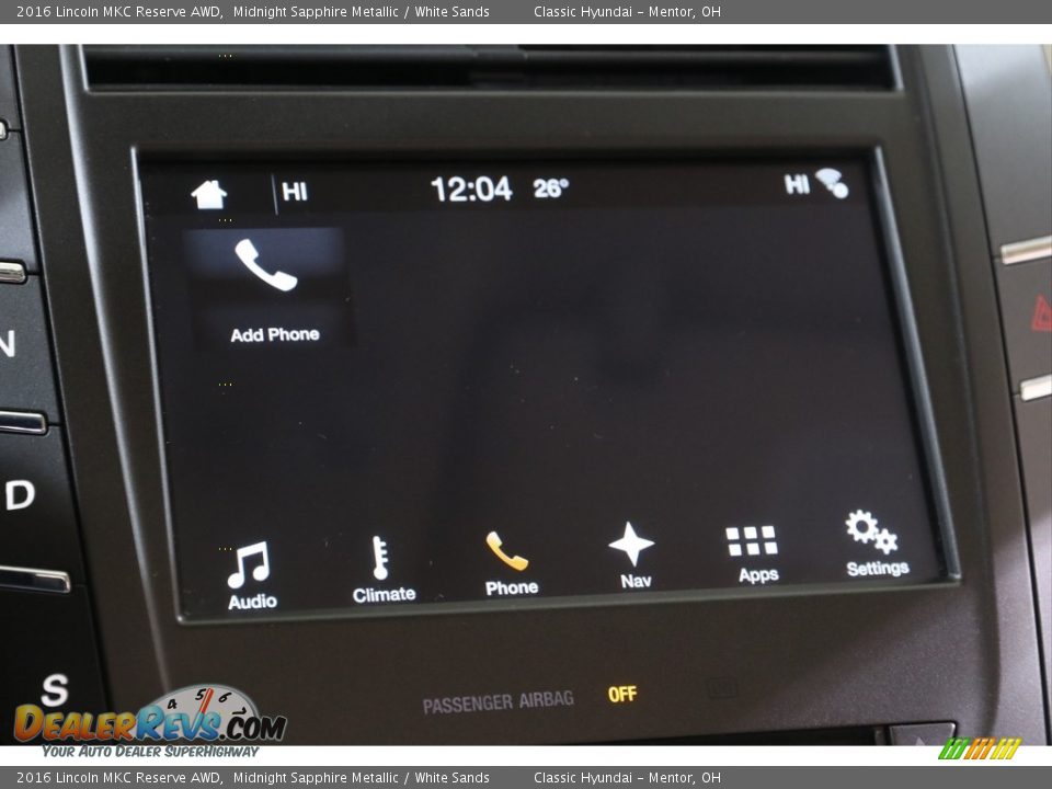 Controls of 2016 Lincoln MKC Reserve AWD Photo #12