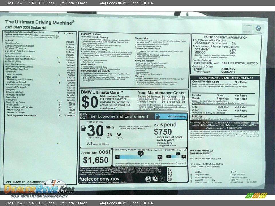 2021 BMW 3 Series 330i Sedan Jet Black / Black Photo #17