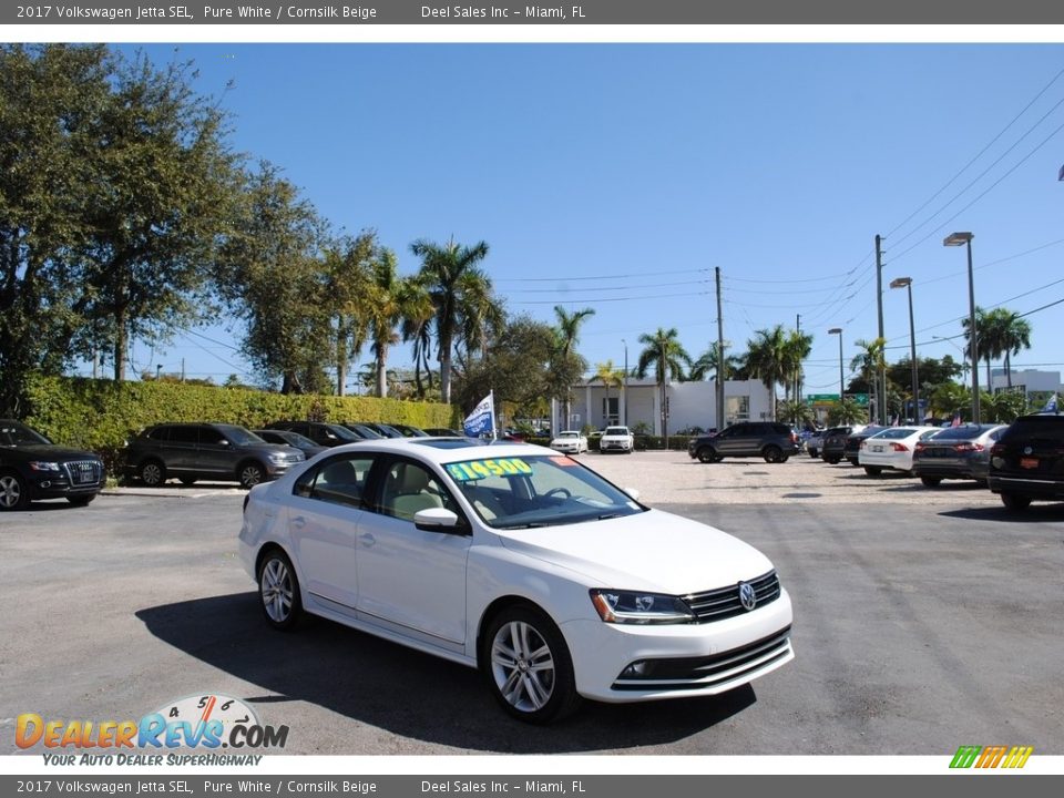 2017 Volkswagen Jetta SEL Pure White / Cornsilk Beige Photo #1