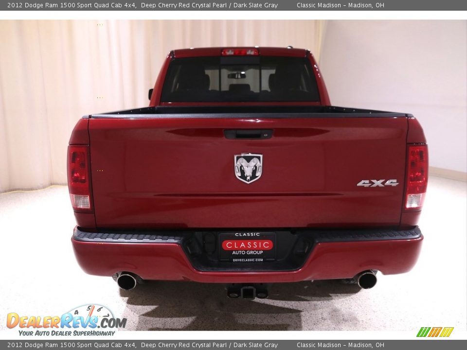 2012 Dodge Ram 1500 Sport Quad Cab 4x4 Deep Cherry Red Crystal Pearl / Dark Slate Gray Photo #16