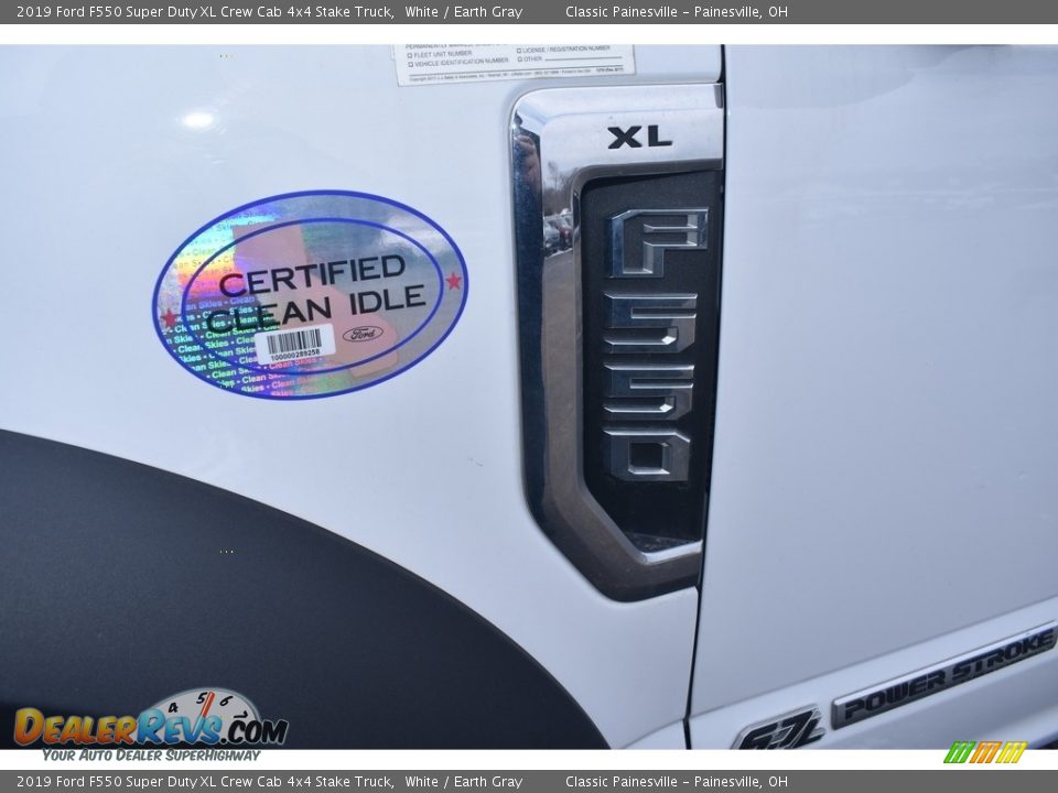 2019 Ford F550 Super Duty XL Crew Cab 4x4 Stake Truck White / Earth Gray Photo #6