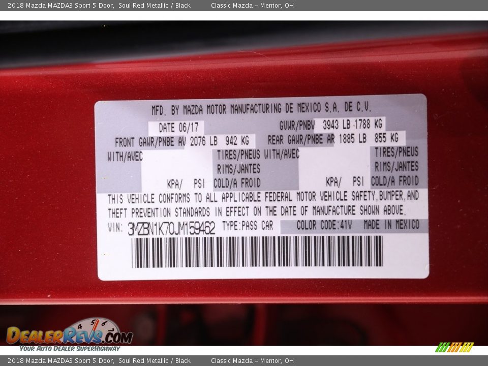 2018 Mazda MAZDA3 Sport 5 Door Soul Red Metallic / Black Photo #20