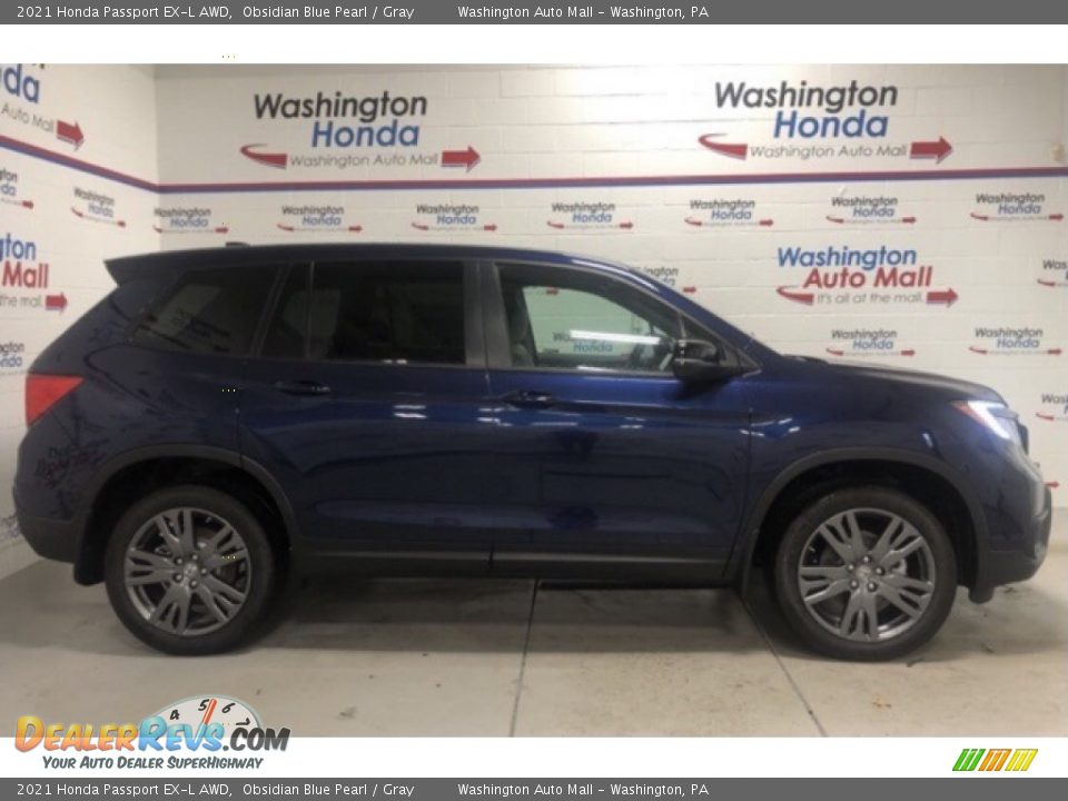 2021 Honda Passport EX-L AWD Obsidian Blue Pearl / Gray Photo #1