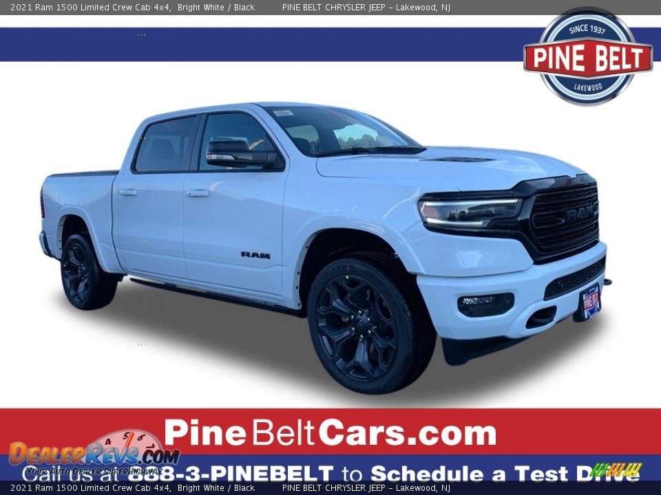 2021 Ram 1500 Limited Crew Cab 4x4 Bright White / Black Photo #1