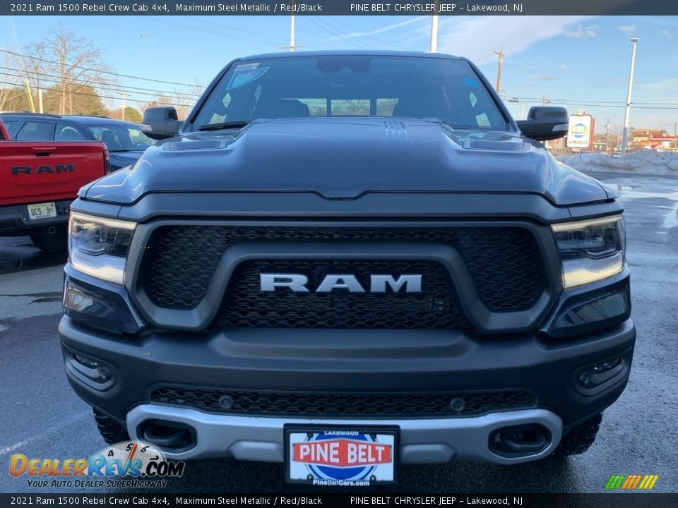 2021 Ram 1500 Rebel Crew Cab 4x4 Maximum Steel Metallic / Red/Black Photo #3