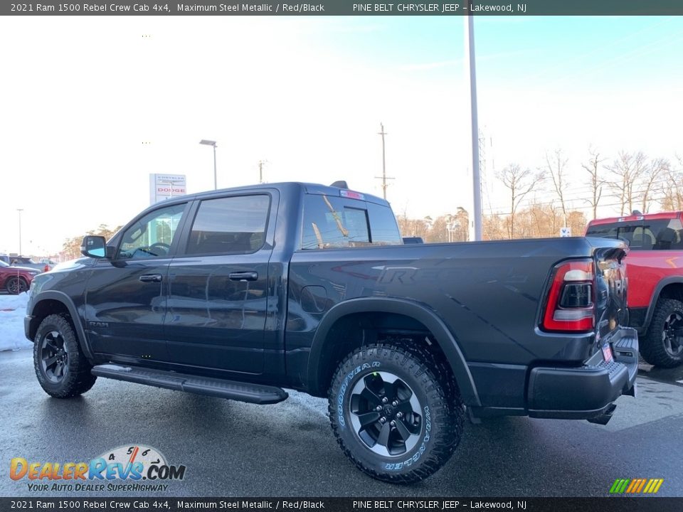 2021 Ram 1500 Rebel Crew Cab 4x4 Maximum Steel Metallic / Red/Black Photo #6