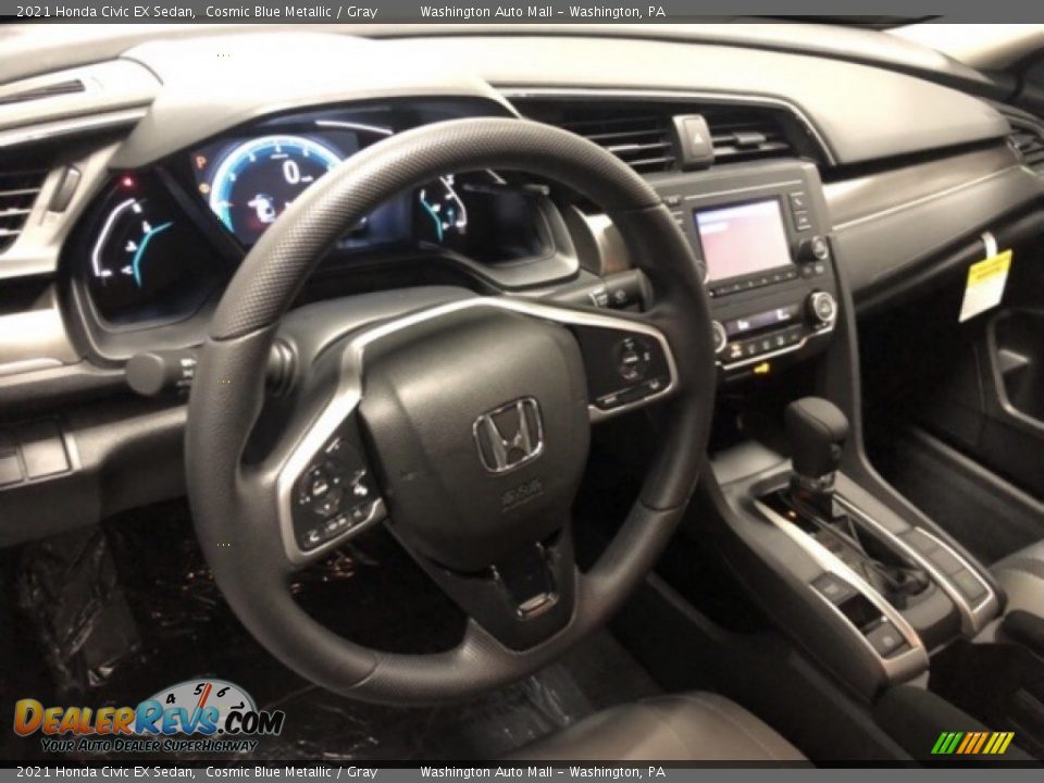 2021 Honda Civic EX Sedan Cosmic Blue Metallic / Gray Photo #8