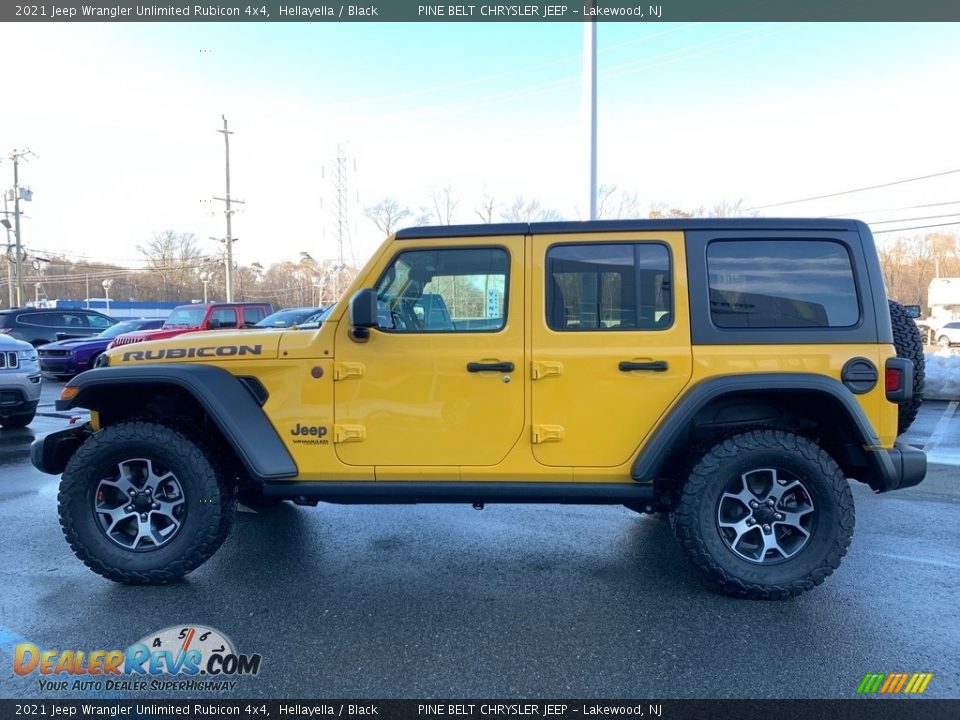 2021 Jeep Wrangler Unlimited Rubicon 4x4 Hellayella / Black Photo #4