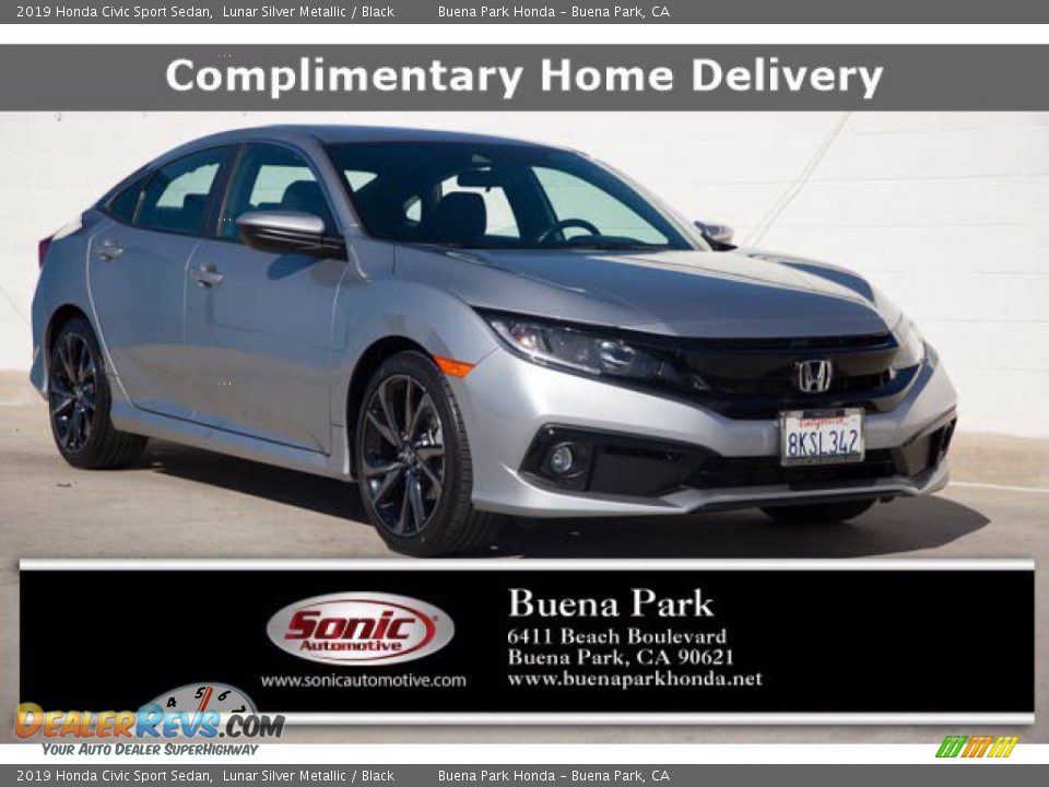 2019 Honda Civic Sport Sedan Lunar Silver Metallic / Black Photo #1