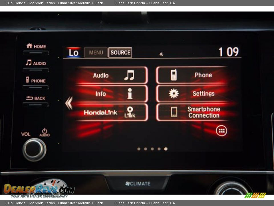 2019 Honda Civic Sport Sedan Lunar Silver Metallic / Black Photo #25