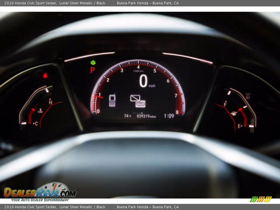 2019 Honda Civic Sport Sedan Lunar Silver Metallic / Black Photo #27