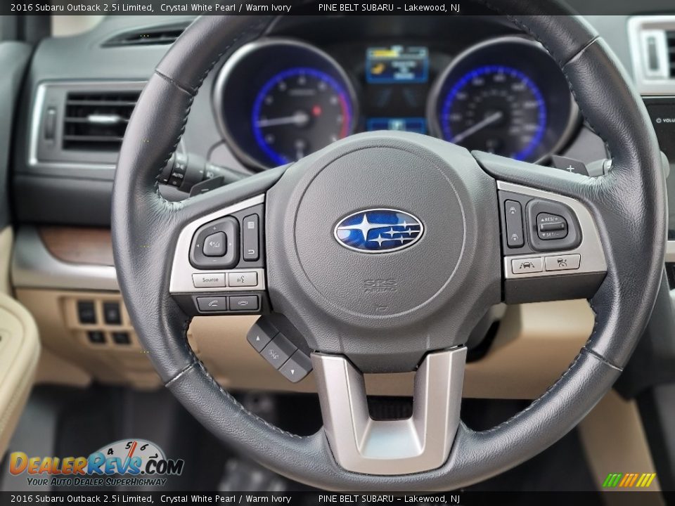 2016 Subaru Outback 2.5i Limited Crystal White Pearl / Warm Ivory Photo #13