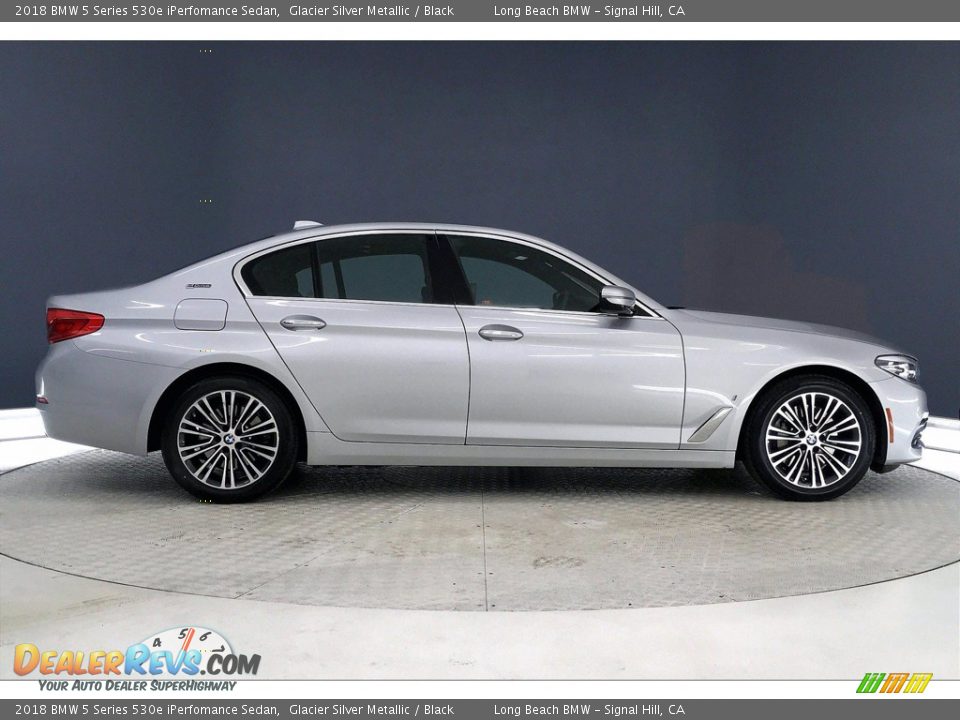 2018 BMW 5 Series 530e iPerfomance Sedan Glacier Silver Metallic / Black Photo #14