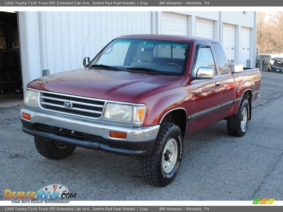 1996 Toyota T100 Truck SR5 Extended Cab 4x4 Sunfire Red Pearl Metallic / Gray Photo #1