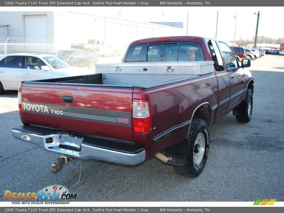 1996 Toyota T100 Truck SR5 Extended Cab 4x4 Sunfire Red Pearl Metallic / Gray Photo #5