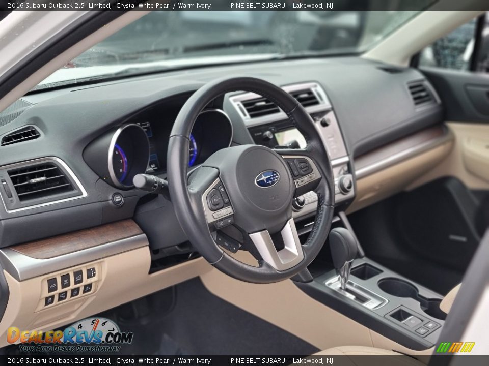 2016 Subaru Outback 2.5i Limited Crystal White Pearl / Warm Ivory Photo #36