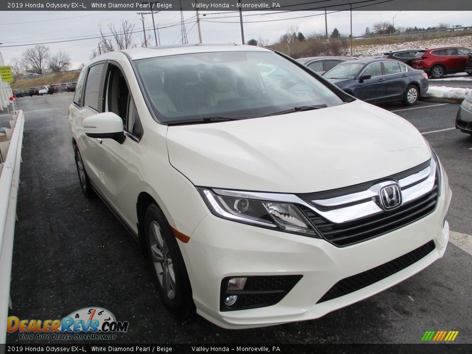 2019 Honda Odyssey EX-L White Diamond Pearl / Beige Photo #7