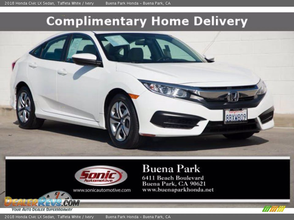 2018 Honda Civic LX Sedan Taffeta White / Ivory Photo #1