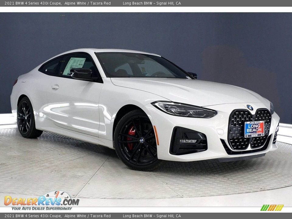 2021 BMW 4 Series 430i Coupe Alpine White / Tacora Red Photo #1