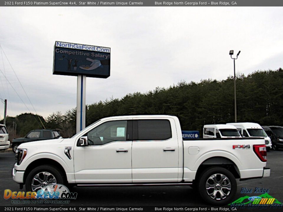 2021 Ford F150 Platinum SuperCrew 4x4 Star White / Platinum Unique Carmelo Photo #2