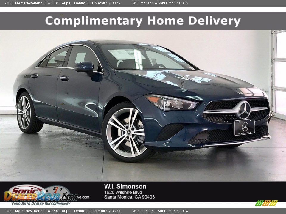 2021 Mercedes-Benz CLA 250 Coupe Denim Blue Metallic / Black Photo #1