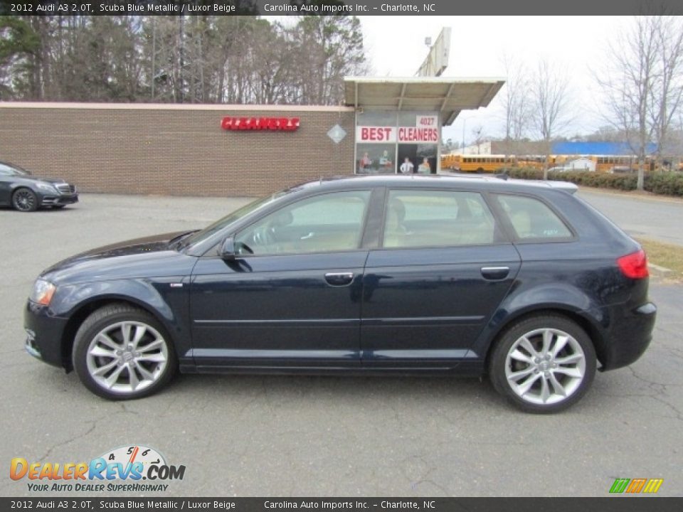 2012 Audi A3 2.0T Scuba Blue Metallic / Luxor Beige Photo #7