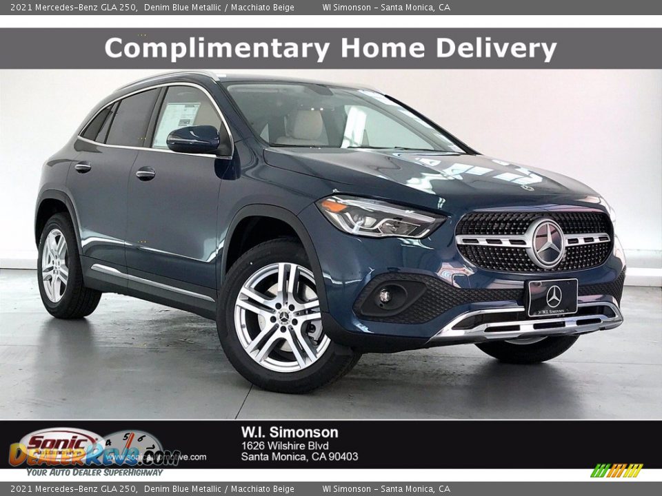 2021 Mercedes-Benz GLA 250 Denim Blue Metallic / Macchiato Beige Photo #1