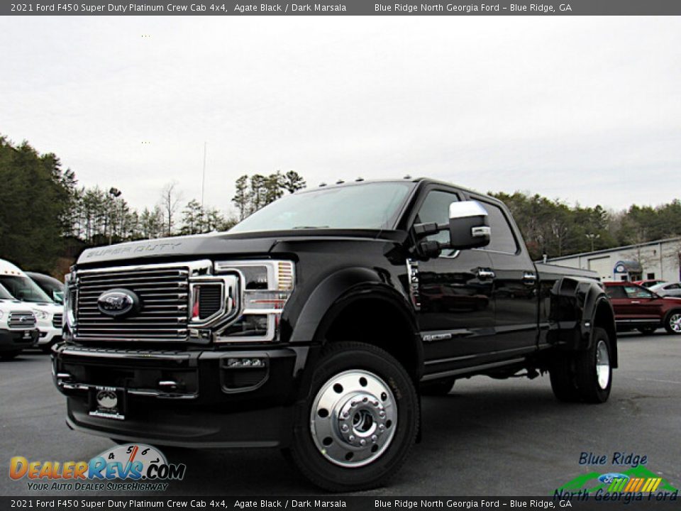 2021 Ford F450 Super Duty Platinum Crew Cab 4x4 Agate Black / Dark Marsala Photo #1