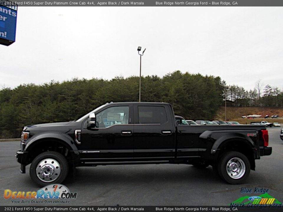 2021 Ford F450 Super Duty Platinum Crew Cab 4x4 Agate Black / Dark Marsala Photo #2