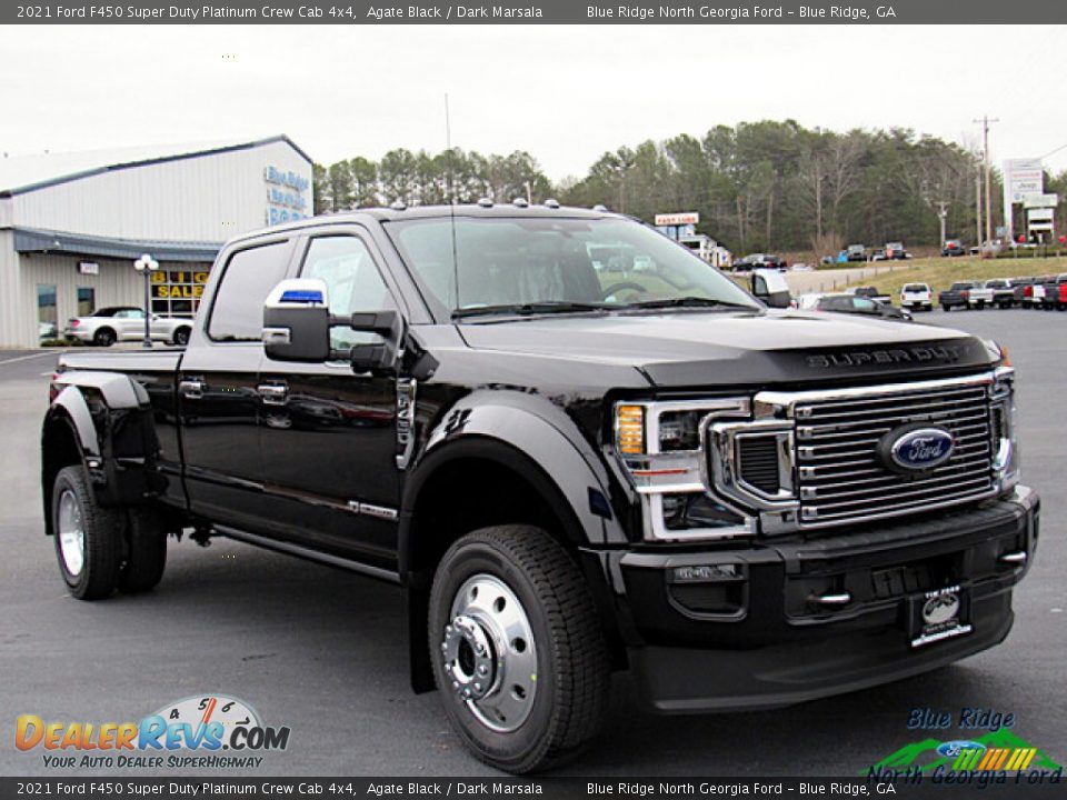 2021 Ford F450 Super Duty Platinum Crew Cab 4x4 Agate Black / Dark Marsala Photo #7