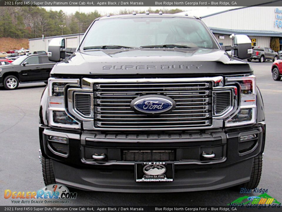 2021 Ford F450 Super Duty Platinum Crew Cab 4x4 Agate Black / Dark Marsala Photo #8