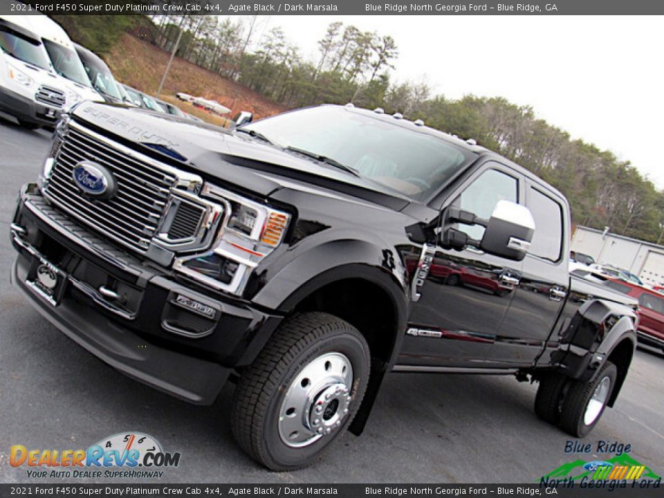 2021 Ford F450 Super Duty Platinum Crew Cab 4x4 Agate Black / Dark Marsala Photo #31