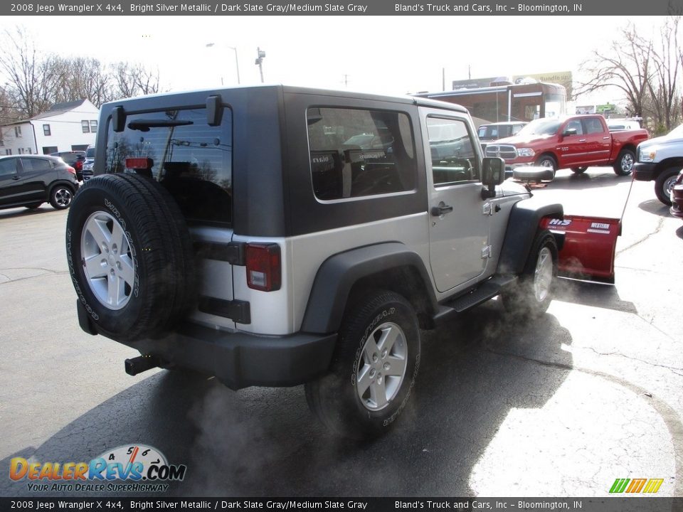 2008 Jeep Wrangler X 4x4 Bright Silver Metallic / Dark Slate Gray/Medium Slate Gray Photo #4