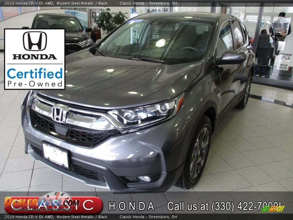 2019 Honda CR-V EX AWD Modern Steel Metallic / Black Photo #1