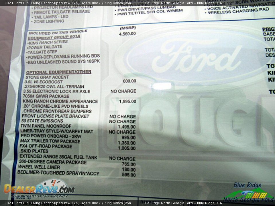 2021 Ford F150 King Ranch SuperCrew 4x4 Window Sticker Photo #28