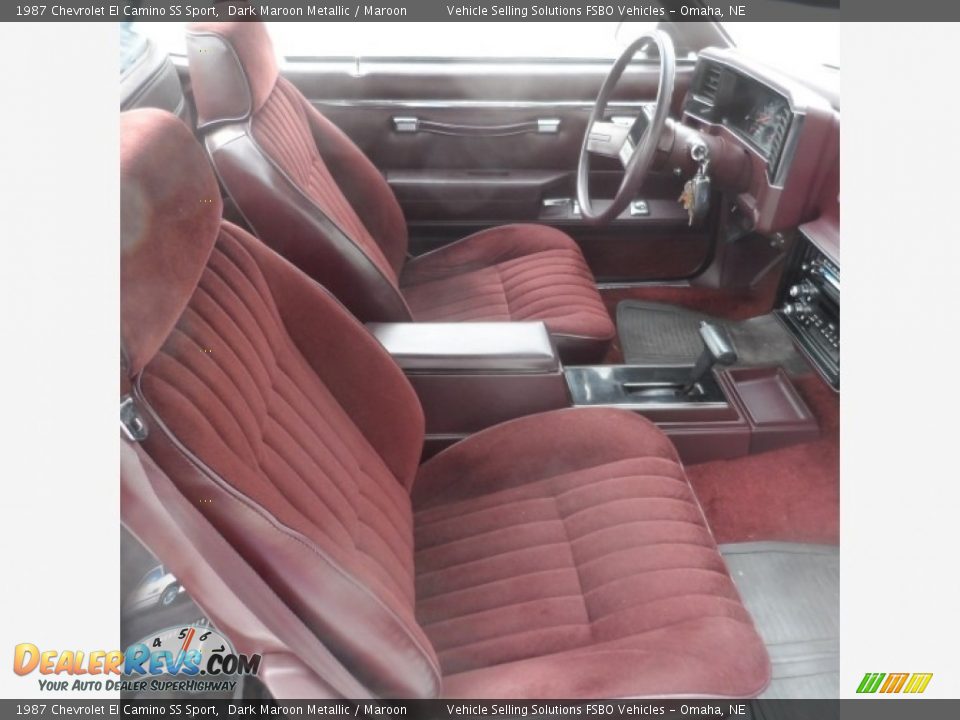 Maroon Interior - 1987 Chevrolet El Camino SS Sport Photo #4