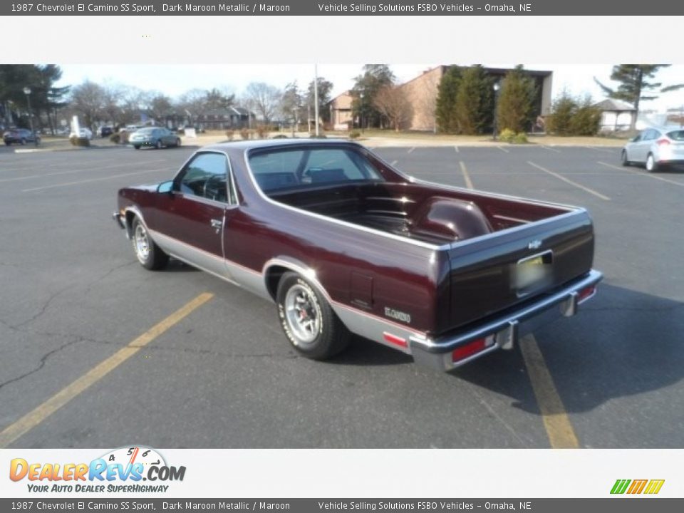 1987 Chevrolet El Camino SS Sport Dark Maroon Metallic / Maroon Photo #5