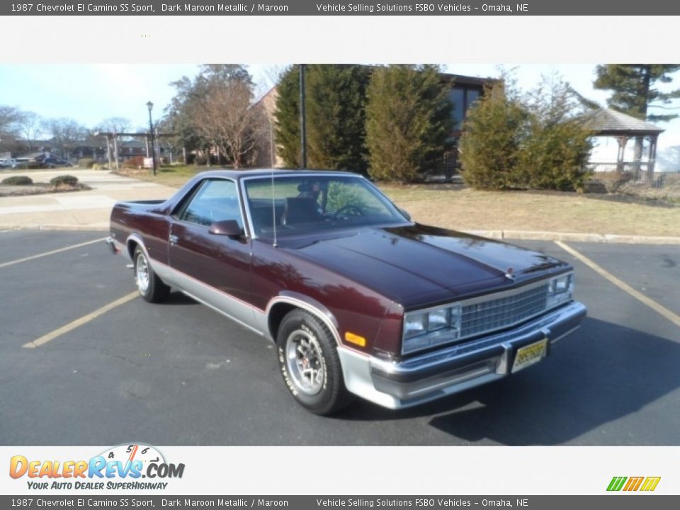 1987 Chevrolet El Camino SS Sport Dark Maroon Metallic / Maroon Photo #6